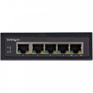 StarTech.com Industrial 5 Port Gigabit PoE Switch - 30W - Power Over Ethernet Switch - Hardened GbE PoE+ Unmanaged Switch - Rugged High Power Gigabit Network Switch IP-30/-40 C to 75 C