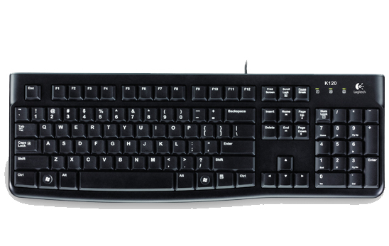 Logitech K120 keyboard USB QWERTZ Hungarian Black