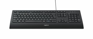 Logitech K280e keyboard USB QWERTZ Swiss Black