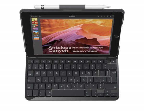 Logitech Slim Folio Black Bluetooth QWERTZ Swiss