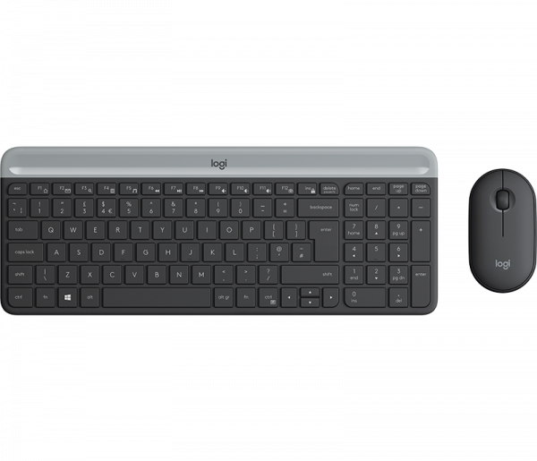 Logitech MK470 Slim Wireless Combo keyboard RF Wireless QWERTY US English Graphite, Grey