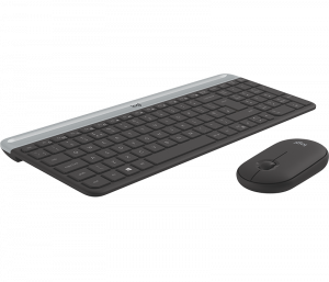 Logitech MK470 Slim Wireless Combo keyboard RF Wireless QWERTY US English Graphite, Grey