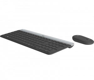 Logitech MK470 Slim Wireless Combo keyboard RF Wireless QWERTY US English Graphite, Grey
