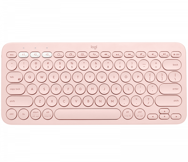 Logitech K380 keyboard Bluetooth QZERTY UK English Rose