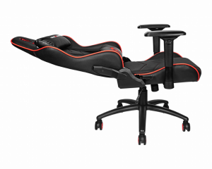 MSI MAG CH120X Gaming Chair 'Black and Red, Steel frame, Recline-able backrest, Adjustable 4D Armrests, breathable foam, 4D Armrests, Ergonomic headrest pillow, Lumbar support cushion'