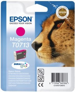 Epson Cheetah Singlepack Magenta T0713 DURABrite Ultra Ink