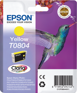 Epson Hummingbird Singlepack Yellow T0804 Claria Photographic Ink