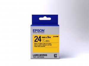 Epson Label Cartridge Pastel LK-6YBP Black/Yellow 24mm (9m)