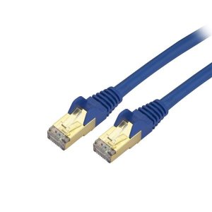 StarTech.com 14ft CAT6a Ethernet Cable - 10 Gigabit Shielded Snagless RJ45 100W PoE Patch Cord - 10GbE STP Network Cable w/Strain Relief - Blue Fluke Tested/Wiring is UL Certified/TIA