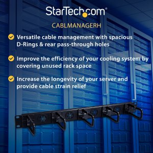 StarTech.com 1U Server Rack Cable-Management Panel