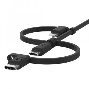 Belkin BOOST CHARGE USB cable 1 m USB A USB C/Micro-USB B/Lightning Black
