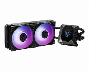 MSI MPG CORELIQUID K240 V2 Liquid CPU Cooler '240mm Radiator, 2.4'' LCD display with fan, 3x 120mm ARGB PWM Fan, Center, Supports Intel and AMD Platforms, Latest LGA 1700 ready, Cooled by ASETEK'