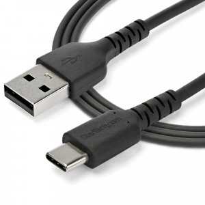 StarTech.com 3ft (1m) USB-A to USB-C Fast Charging Cable, Rugged, Charge & Sync, 3A, USB 2.0, Black TPE Jacket and Aramid Fiber - USB Charging Cord