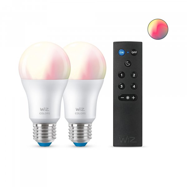 WiZ Bulb 8W (Eq.60W) A60 E27 x2 + Remote