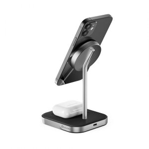 ALOGIC MSP21CS15W mobile device charger Headset, Smartphone Black, Silver Wireless charging Fast charging Indoor