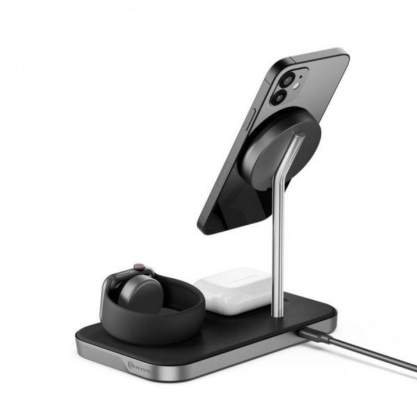 ALOGIC MSP31CS15W mobile device charger Headset, Smartphone, Smartwatch Black USB Wireless charging Fast charging Indoor