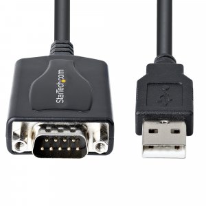 StarTech.com 3ft (1m) USB to Serial Cable with COM Port Retention, DB9 Male RS232 to USB Converter, USB to Serial Adapter for PLC/Printer/Scanner, Prolific Chipset, Windows/Mac - TAA