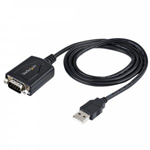 StarTech.com 3ft (1m) USB to Serial Cable with COM Port Retention, DB9 Male RS232 to USB Converter, USB to Serial Adapter for PLC/Printer/Scanner, Prolific Chipset, Windows/Mac - TAA