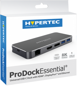 Hypertec ProDock EssentiaI - Universal USB-C Dock with HDMI, DisplayPort and Ethernet
