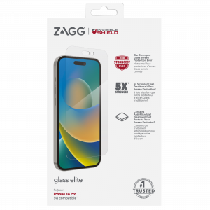 InvisibleShield Elite Glass Screen Protector for Apple iPhone 14 Pro, 6.12-Inch Size, Clear