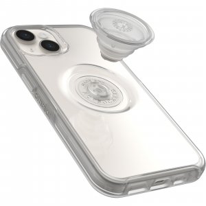 OtterBox Otter+Pop Case for iPhone 14/iPhone 13, Shockproof, Drop proof, Protective Case with PopSockets PopGrip, 3x Tested to Military Standard, Clear