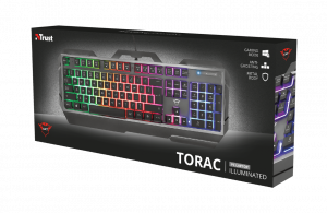 Trust GXT 856 Torac keyboard Gaming USB QWERTY UK English Black