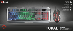Trust GXT 845 Tural keyboard Mouse included Gaming USB QWERTY UK English Black