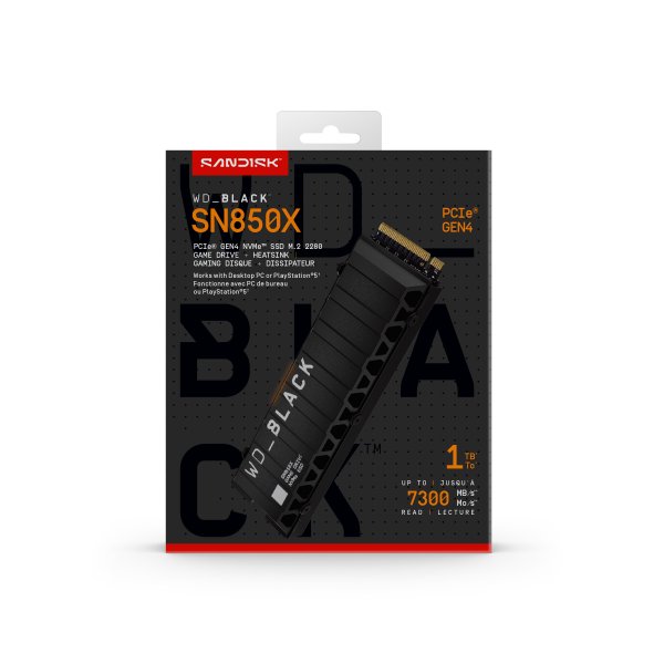 Western Digital Black WD_BLACK™ SN850X NVMe™ SSD POWERED BY SANDISK 1 TB, [With Heatsink]