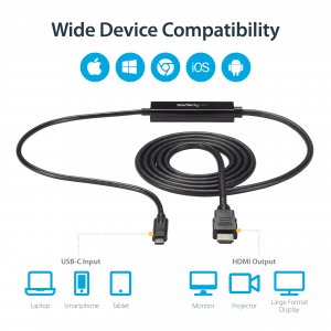 StarTech.com 3ft (1m) USB C to HDMI Cable - 4K 30Hz USB Type-C to HDMI Video Display Converter - USB-C DP Alt Mode to HDMI Monitor Adapter Cord - Thunderbolt Compatible