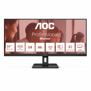 AOC U34E2M computer monitor 86.4 cm (34″) 3440 x 1440 pixels Wide Quad HD Black