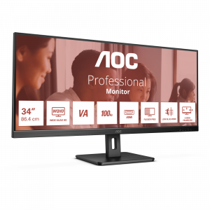 AOC U34E2M computer monitor 86.4 cm (34") 3440 x 1440 pixels Wide Quad HD Black