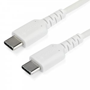 StarTech.com 3ft (1m) USB-C Fast Charging Cable, Rugged, Charge & Sync, 60W (3A) PD, USB 2.0, White TPE Jacket and Aramid Fiber - USB C Charging Cord