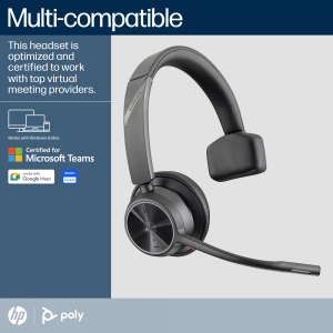 HP Poly Voyager 4310-M Microsoft Teams Certified USB-C Headset +BT700 dongle +Charging Stand