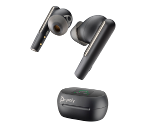 HP Poly Voyager Free 60+ UC Carbon Black Earbuds +BT700 USB-C Adapter +Touchscreen Charge Case