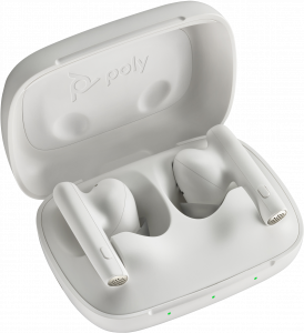 POLY Voyager Free 60 UC M White Sand Earbuds +BT700 USB-C Adapter +Basic Charge Case