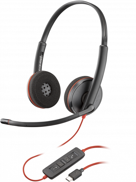 Poly Blackwire C3220 Stereo USB-C Black Headset (Bulk)