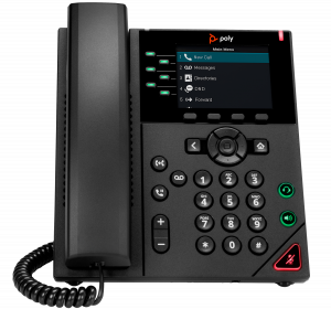 HP Poly VVX 350 6-Line IP Phone and PoE-enabled