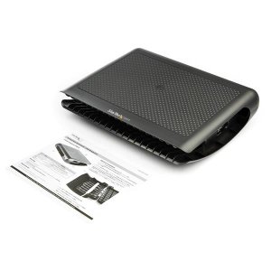 StarTech.com Ergonomic Foot Rest - Rocking Footrest w/ Cable Management/Storage - Under Desk Foot Support Stand - Comfortable Black Foot Rest for Office/Computer Workstation - Non Slip Rocker
