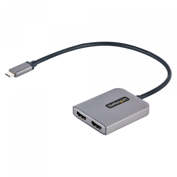 StarTech.com USB-C to Dual HDMI Adapter, USB Type-C Multi-Monitor MST Hub, Dual 4K 60Hz HDMI Laptop Display Extender / Splitter, HDR, Extra-Long Built-In Cable - Windows Only