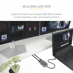 StarTech.com USB-C to Dual HDMI Adapter, USB Type-C Multi-Monitor MST Hub, Dual 4K 60Hz HDMI Laptop Display Extender / Splitter, HDR, Extra-Long Built-In Cable - Windows Only