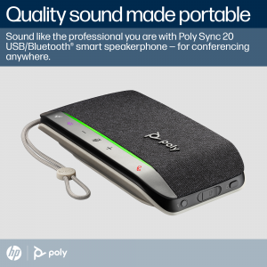 HP Poly Sync 20+M Speakerphone +USB-A to USB-C Cable +BT700 dongle +Pouch