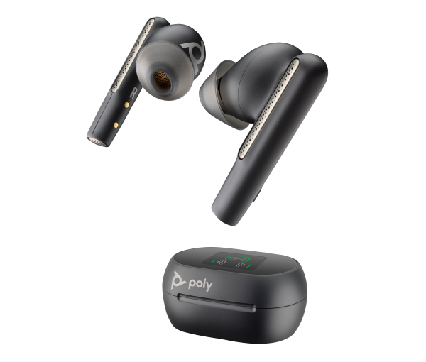 HP Poly Poly Voyager Free 60+ UC Carbon Black Earbuds +BT700 USB-C Adapter +Touchscreen Charge Case