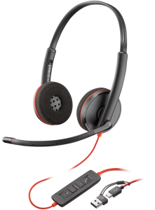 Poly Blackwire 3220 USB-C + USB-A Wired Headset (Bulk) (HP|Poly)