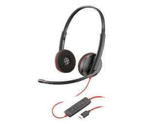 HP Poly Blackwire 3220 Stereo USB-C Headset +USB-C/A Adapter