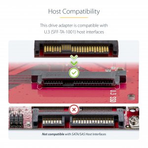 StarTech.com M.2 to U.3 Adapter for M.2 NVMe SSDs, PCIe M.2 Drive to 2.5inch U.3 (SFF-TA-1001) Host Adapter/Converter, TAA Compliant - 2.5" Drive Form Factor