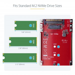 StarTech.com M.2 to U.3 Adapter for M.2 NVMe SSDs, PCIe M.2 Drive to 2.5inch U.3 (SFF-TA-1001) Host Adapter/Converter, TAA Compliant - 2.5" Drive Form Factor
