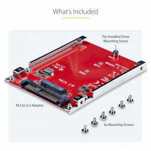 StarTech.com M.2 to U.3 Adapter for M.2 NVMe SSDs, PCIe M.2 Drive to 2.5inch U.3 (SFF-TA-1001) Host Adapter/Converter, TAA Compliant - 2.5" Drive Form Factor