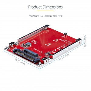 StarTech.com M.2 to U.3 Adapter for M.2 NVMe SSDs, PCIe M.2 Drive to 2.5inch U.3 (SFF-TA-1001) Host Adapter/Converter, TAA Compliant - 2.5" Drive Form Factor