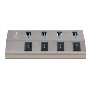 StarTech.com 4 Port Self-Powered USB C Hub with Individual On/Off Switches, USB 3.0 (5Gbps) Expansion Hub with Power Supply, Desktop Laptop USB-C to USB-A Splitter