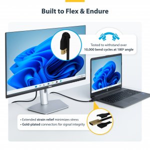 StarTech.com 6ft (2m) Slim HDMI 2.0 Cable, Flexible Premium Certified HDMI Cord with Ethernet, UHD 4K 60Hz HDR10, Durable Aramid Fiber Design with TPE Jacket